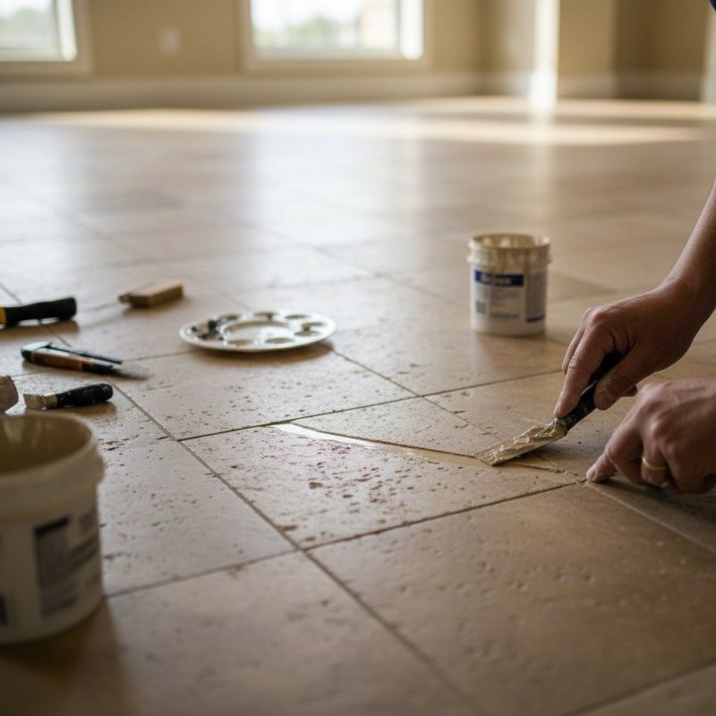 Travertine Tile Repair detail